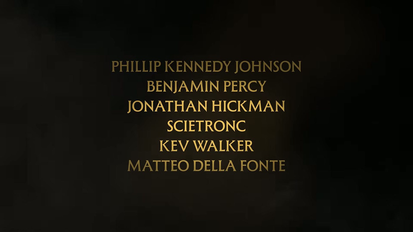 Title card listing six creator names