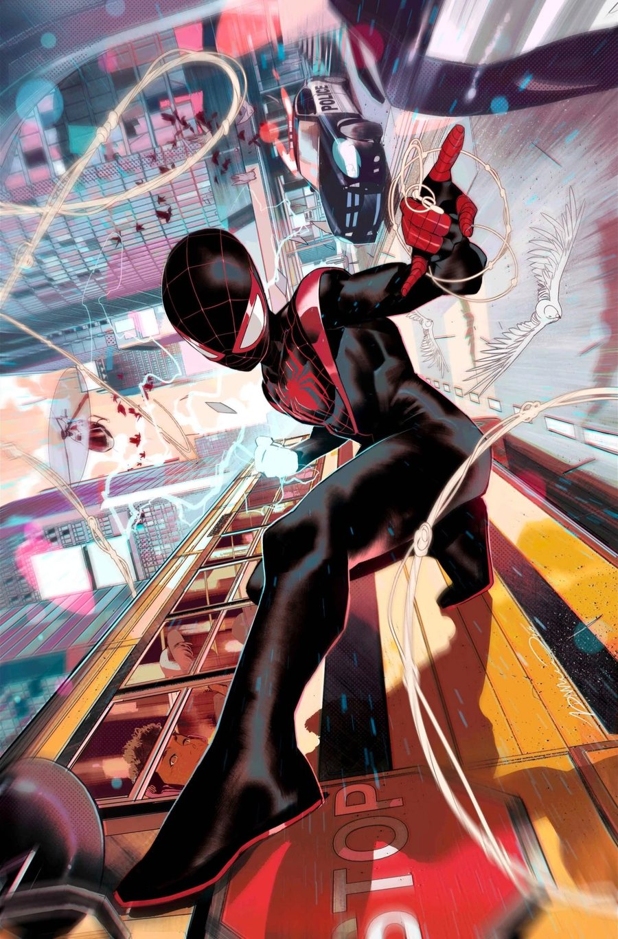 Miles Morales in his classic Spider-Man suit