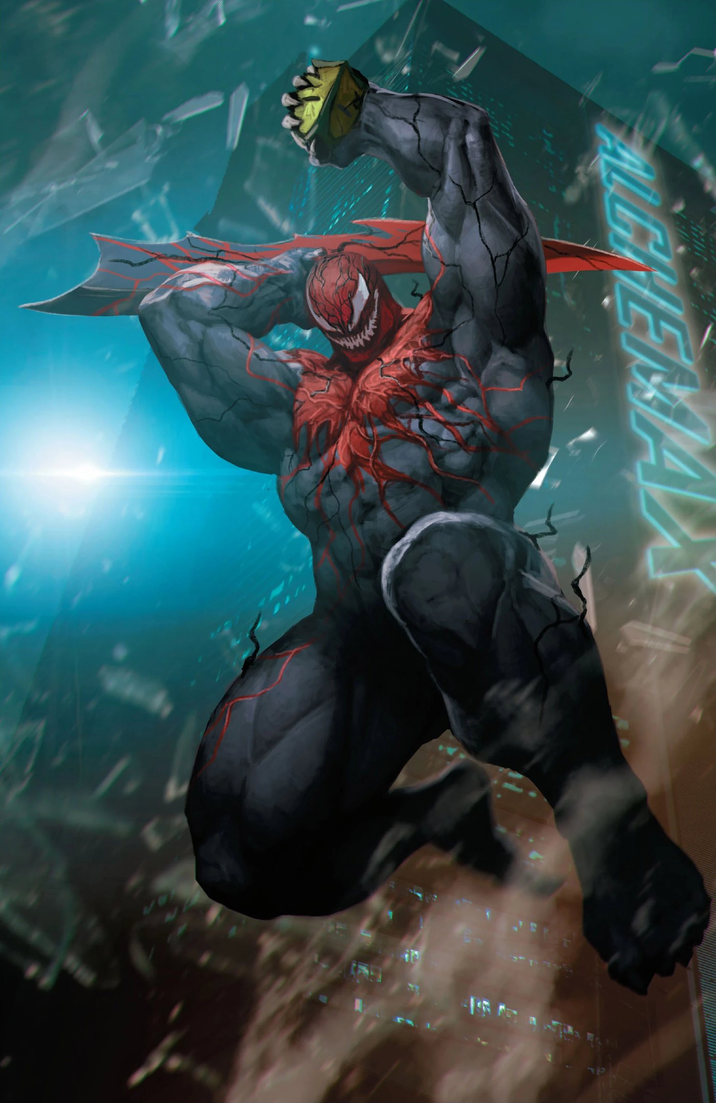 Riot, one of the five Life Foundation symbiote offspring of Venom