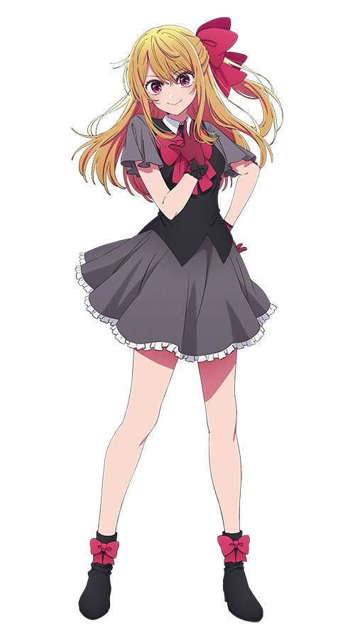 Ruby Hoshino with a red ribbon in her hair