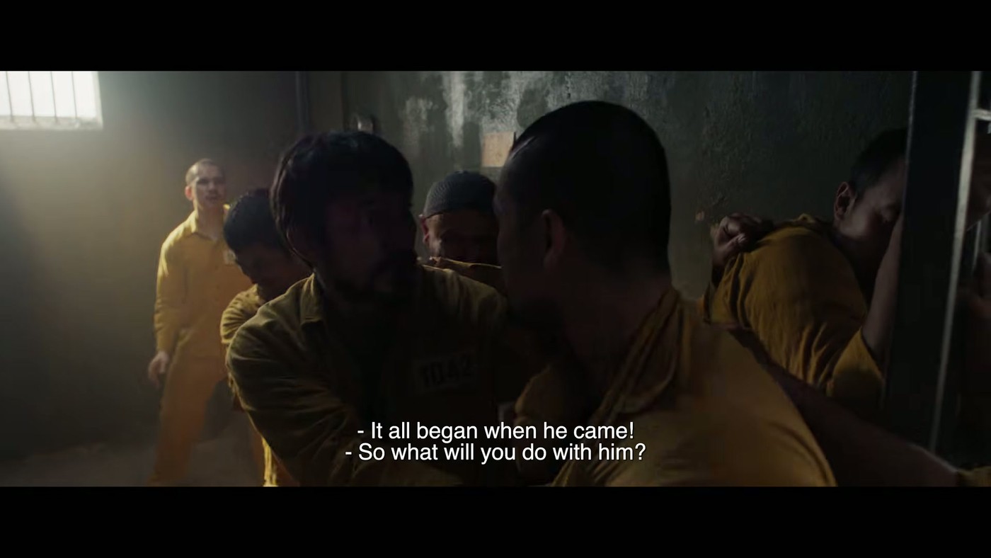 Subtitled dialogue scene in Ghost in the Cell trailer