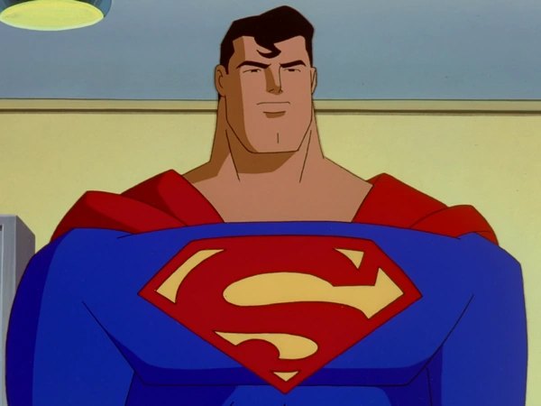 Superman as he appears in Superman: The Animated Series