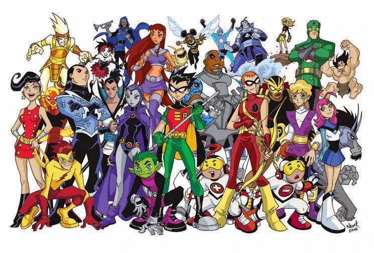 The extended Teen Titans roster across DC animated history