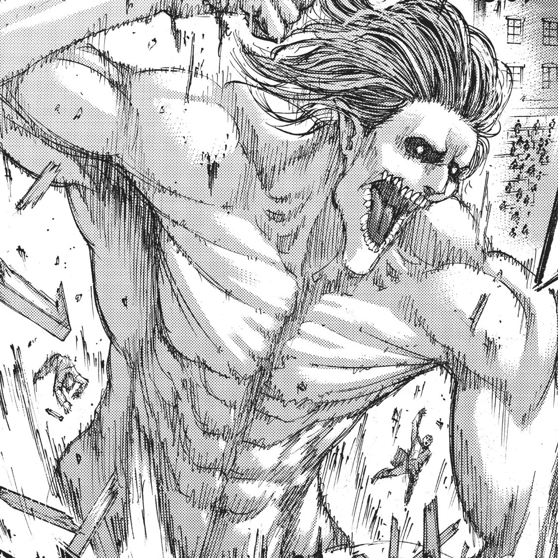The Attack Titan, held by Eren Yeager