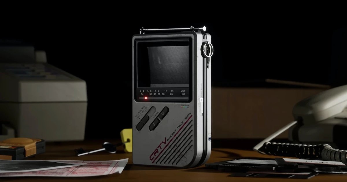 The CRTV handheld television device from Silent Hill: Townfall resting on a desk