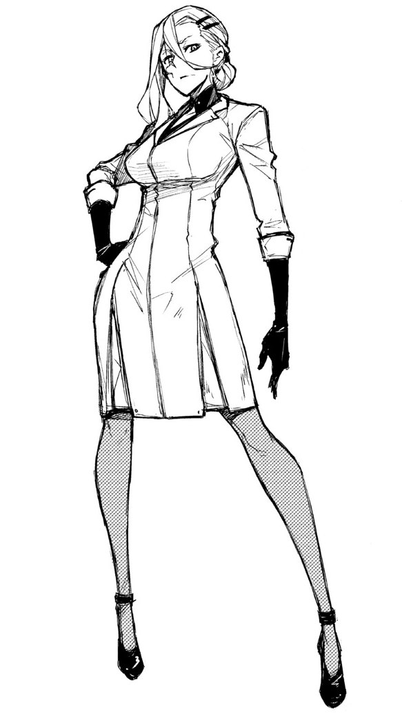 Toko Kusumi character design sheet from Black Torch