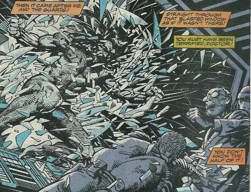 Wolverine slicing through metal debris with his adamantium claws