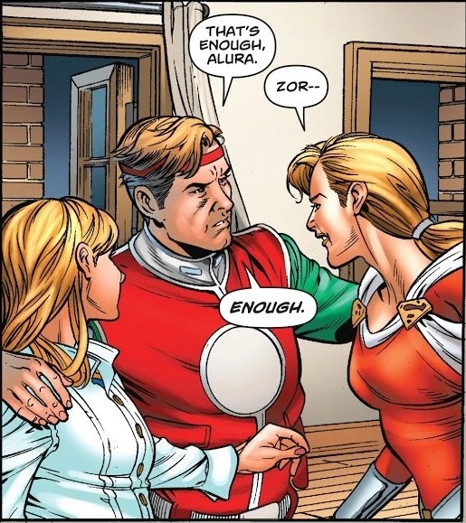Zor-El with Alura and Kara in DC Comics artwork