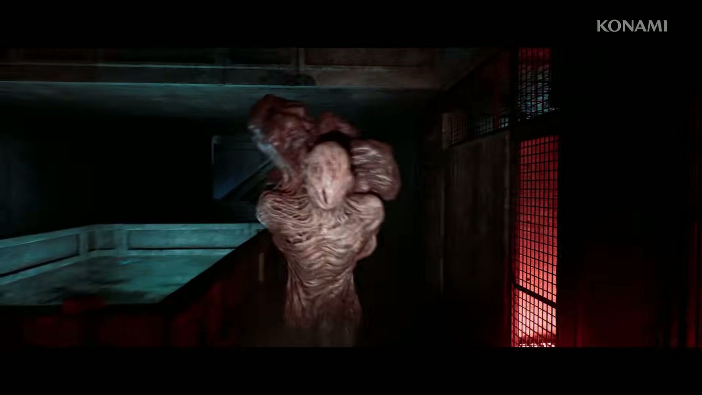 A fleshy humanoid creature in a red-lit corridor in Silent Hill Townfall