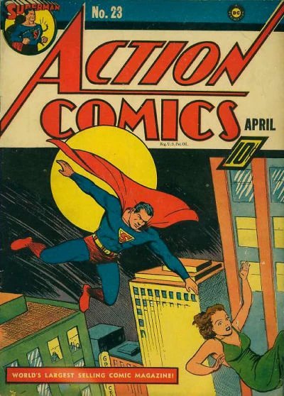 Action Comics #23 cover, Lex Luthor's first appearance, April 1940
