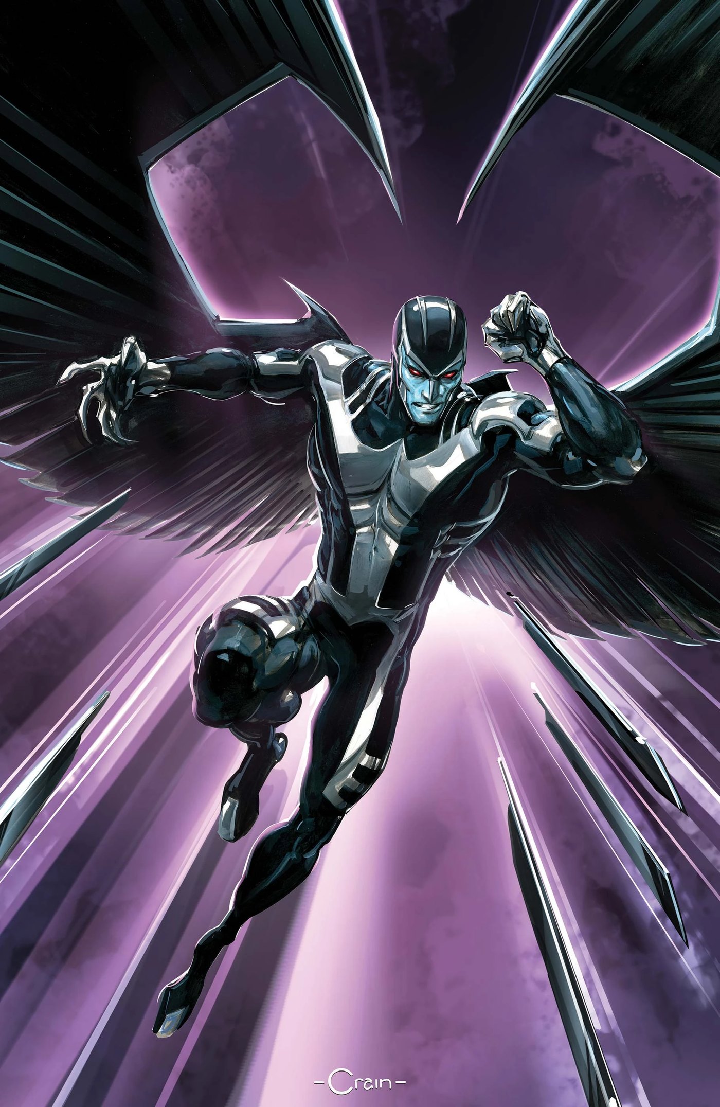 Angel in flight on an Inglorious X-Force variant cover