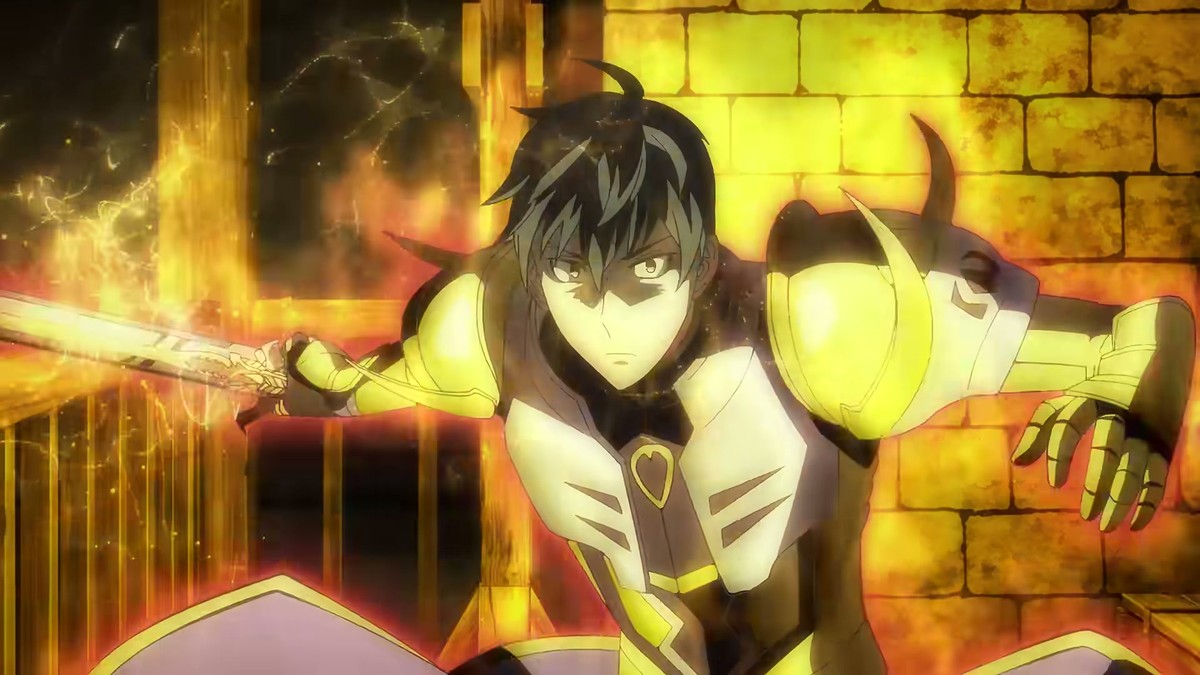 Armored figure leaping in the Overgeared anime trailer cold open