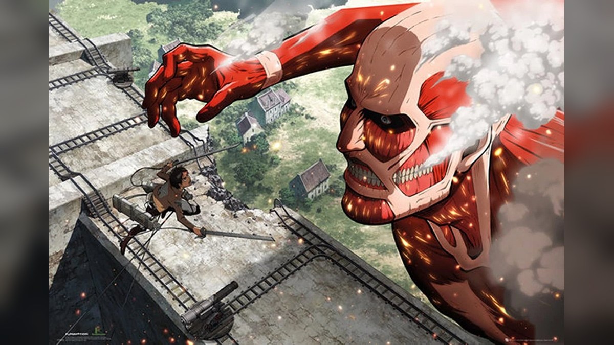 A Scout uses ODM gear to approach a Titan