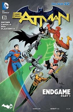 Cover of Batman #35, the start of Endgame (2014-2015) by Scott Snyder and Greg Capullo