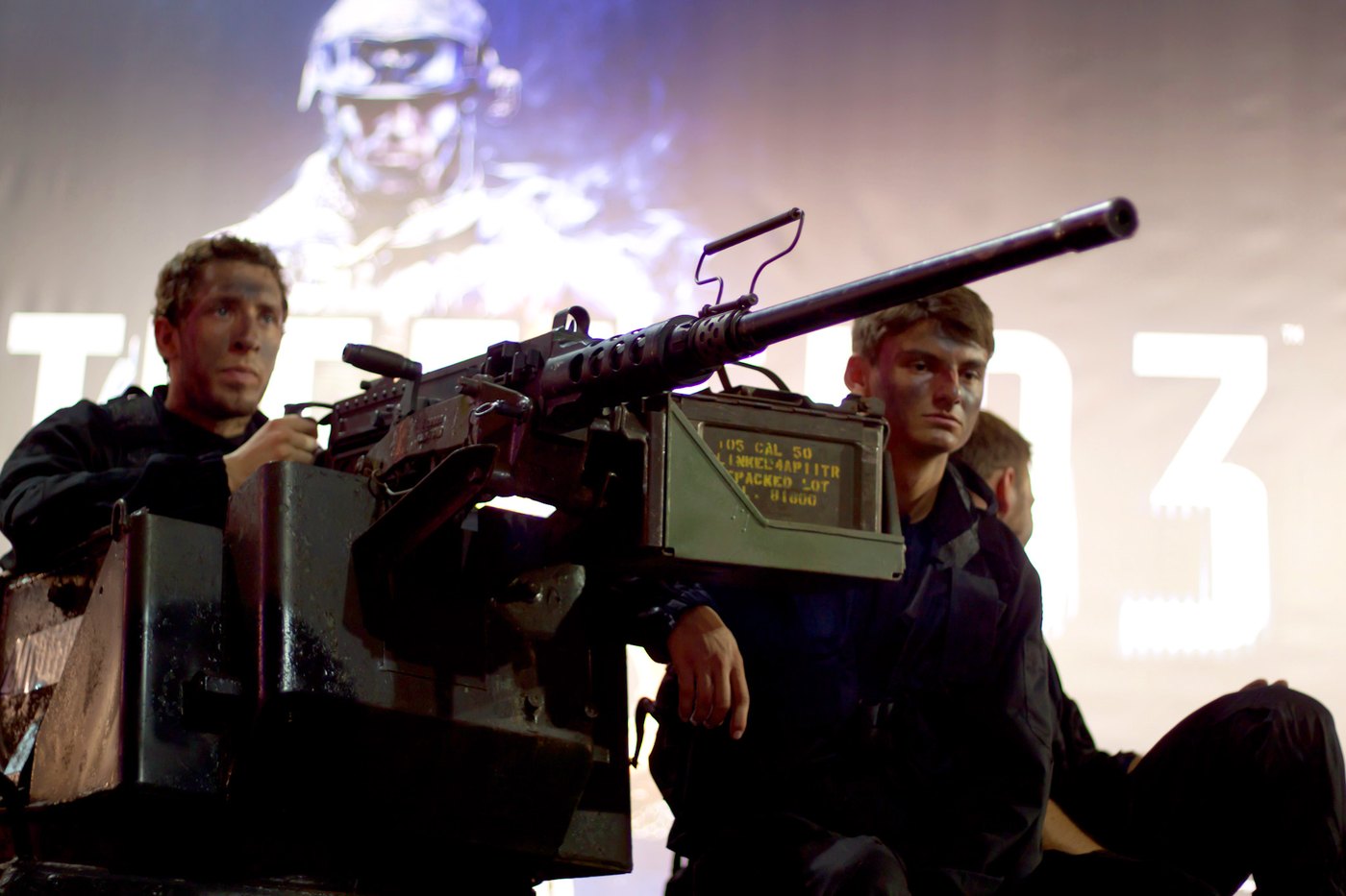 Promotional display for Battlefield 3 at Paris Games Week 2011, one of the EA franchises that would fall under a merged EA-Savvy entity