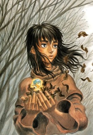 Casca holding a small carved token, still recovering from years of trauma