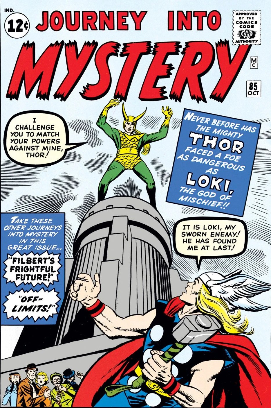 Cover of Journey Into Mystery #85, Loki's first appearance, 1962