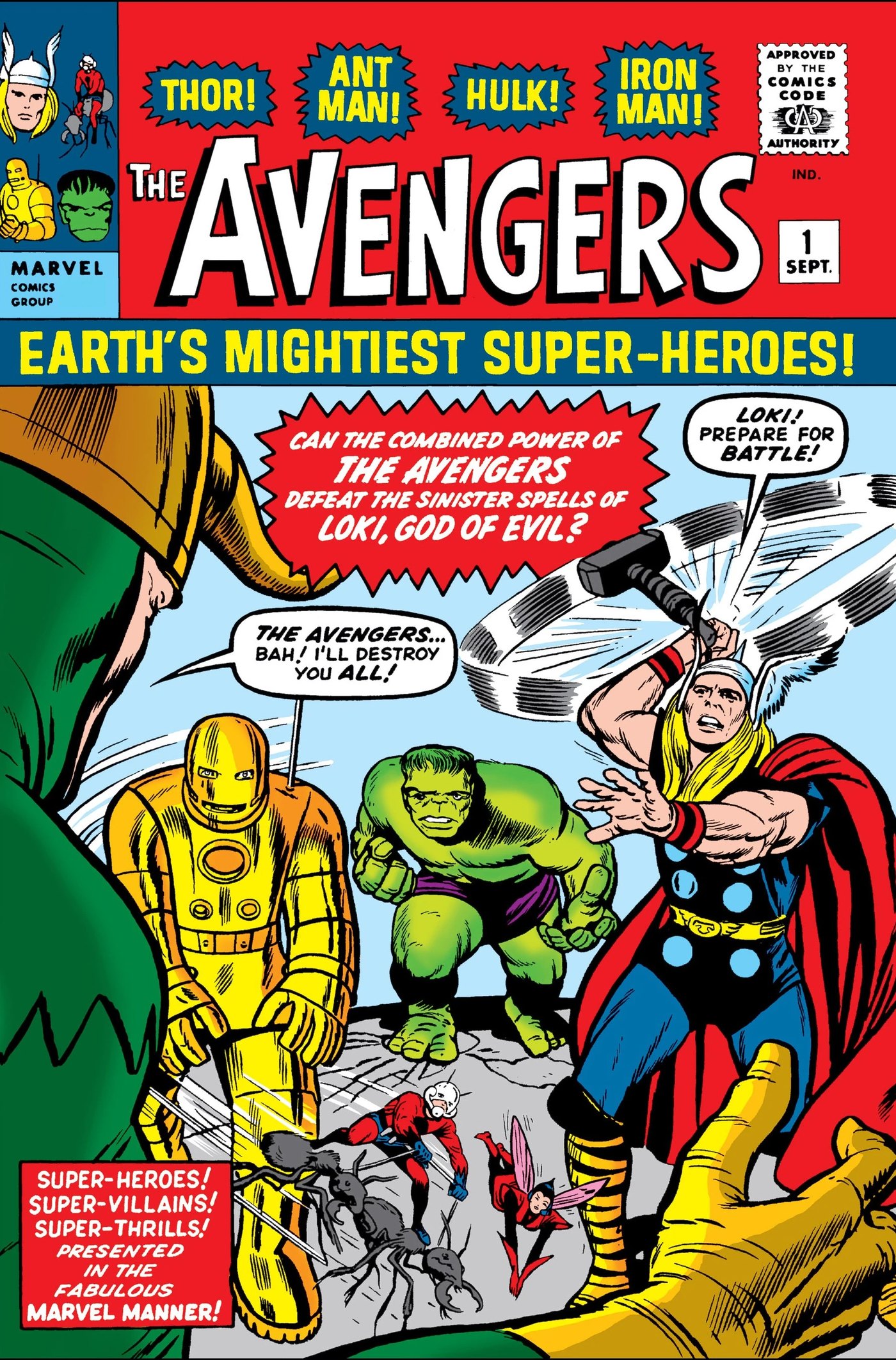Cover of The Avengers #1 (1963), featuring Loki