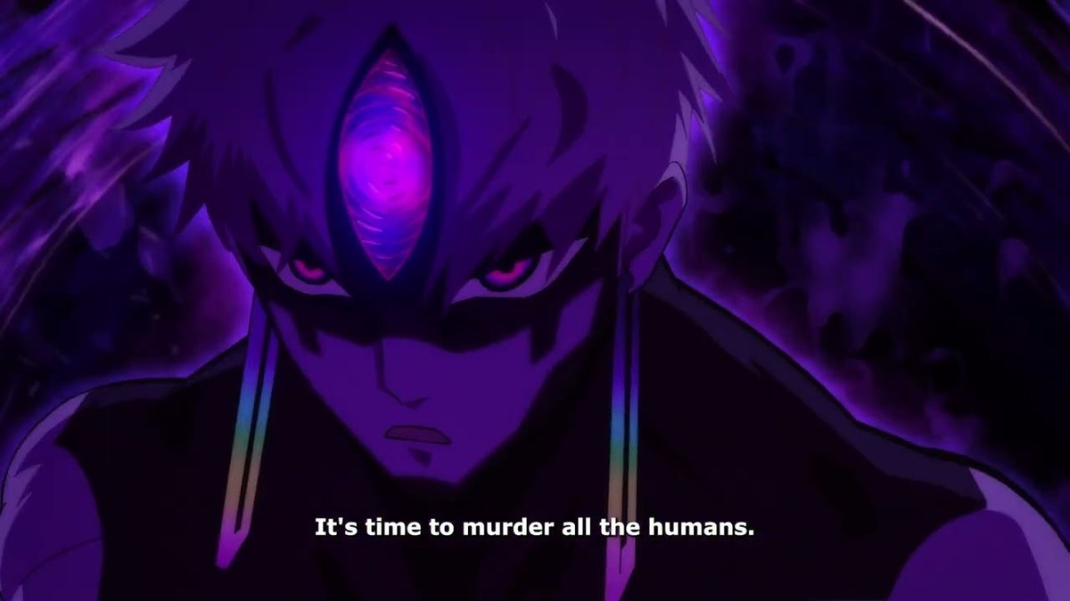 A frame from the official Dandadan trailer