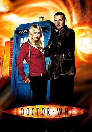 Billie Piper as Rose Tyler and Christopher Eccleston as the Ninth Doctor in Doctor Who Series 1 promotional art