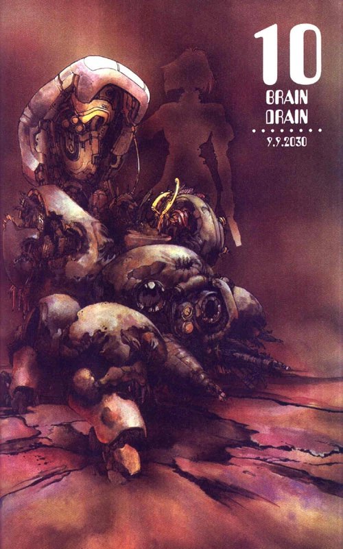 Title page art for chapter 10 Brain Drain of Masamune Shirow's Ghost in the Shell manga