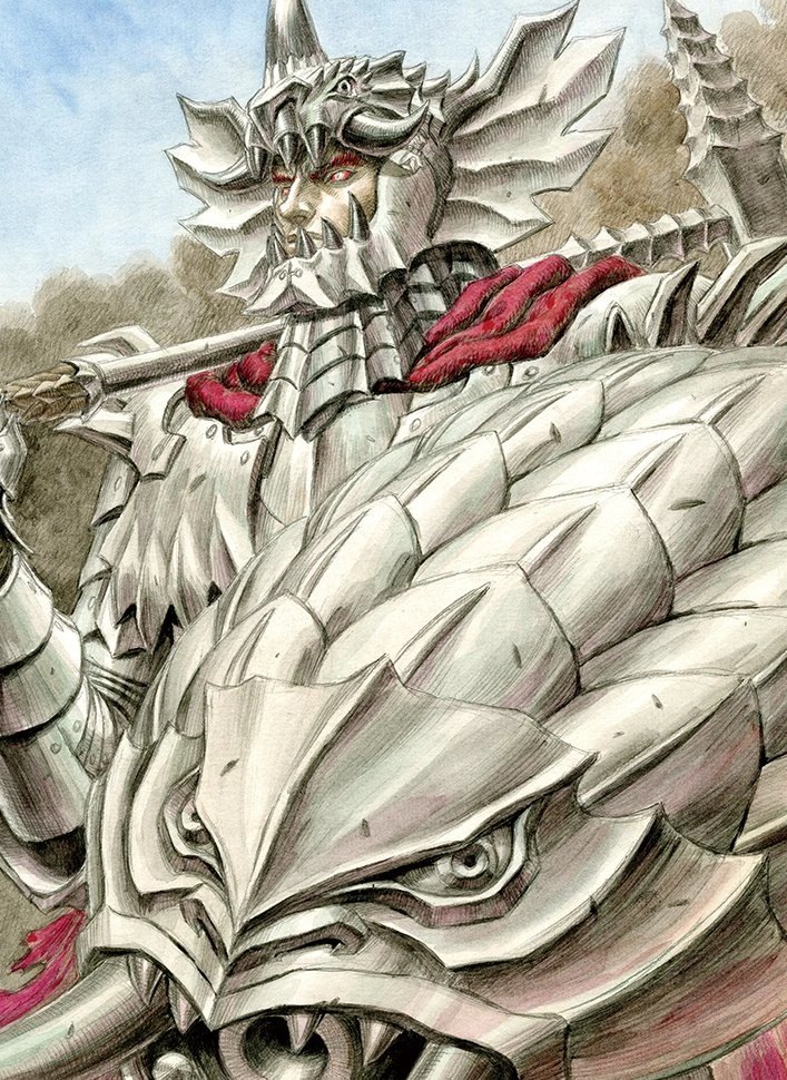 Grunbeld, the Iron Giant Apostle in his armored dragon form