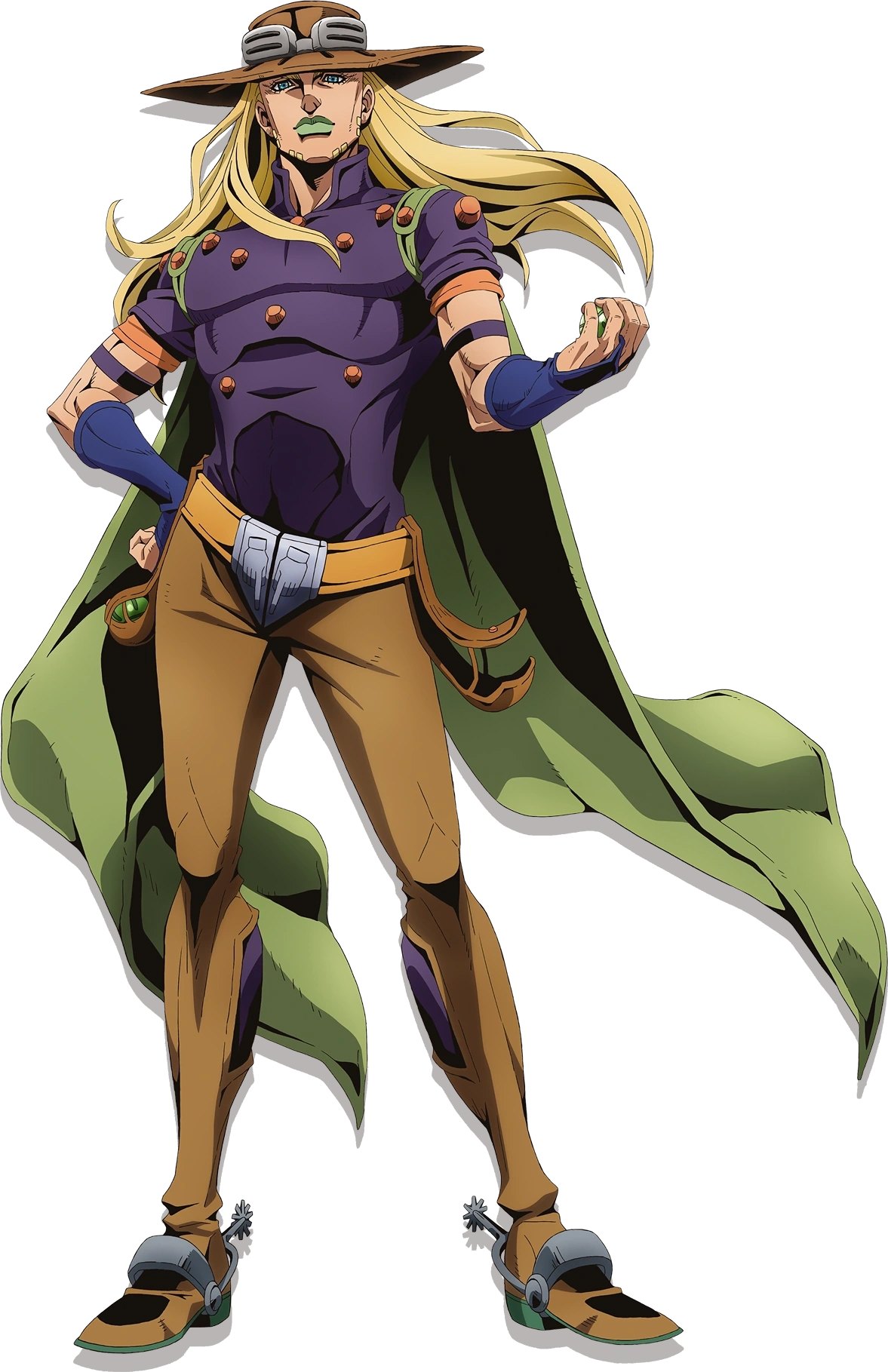 Gyro Zeppeli in his Steel Ball Run outfit with hat and cape