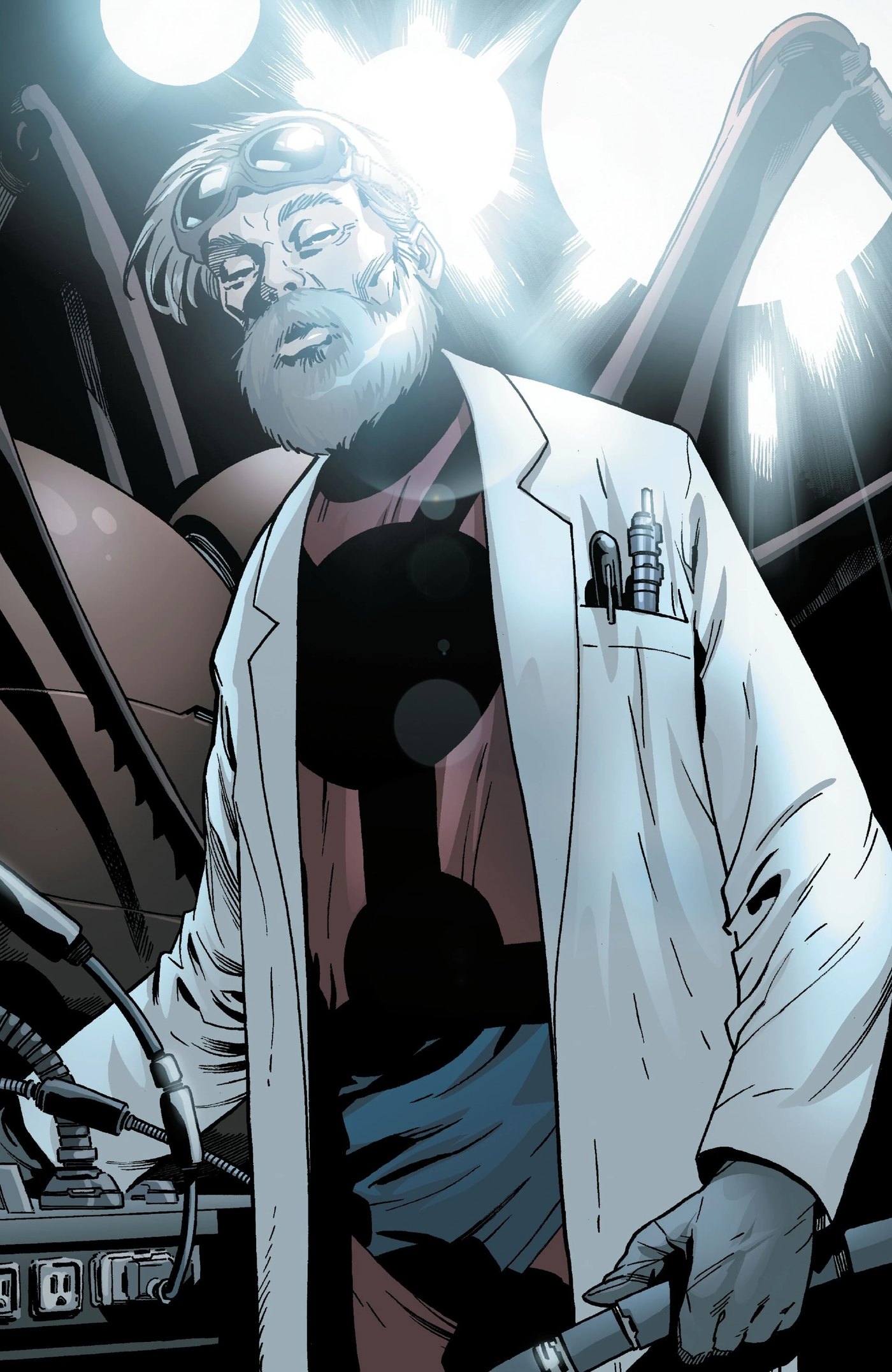 Hank Pym in his lab coat