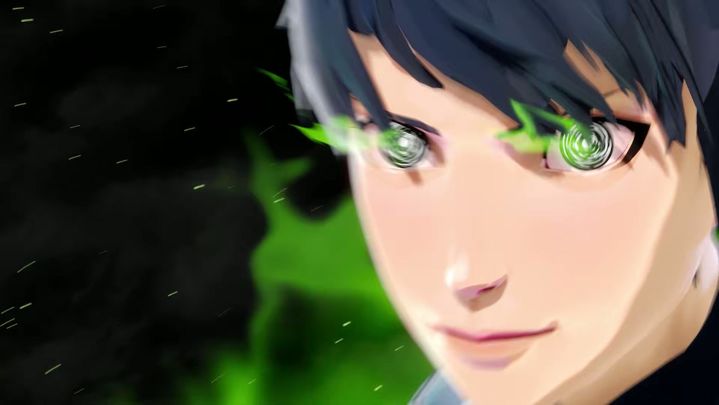 Isagi's eyes glow green in the Rematch x Blue Lock trailer
