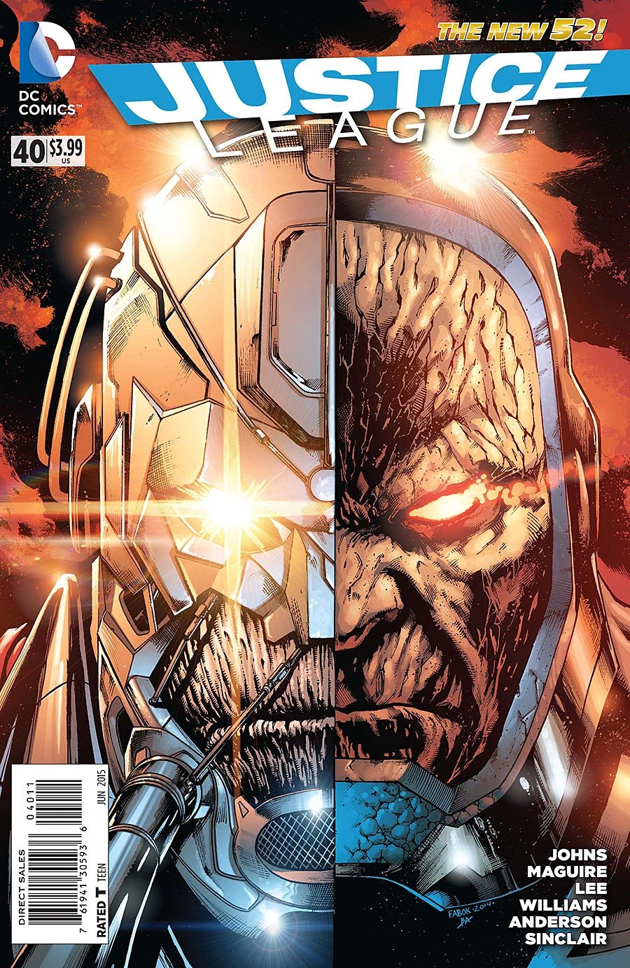 Justice League #40 cover, the start of the Darkseid War arc