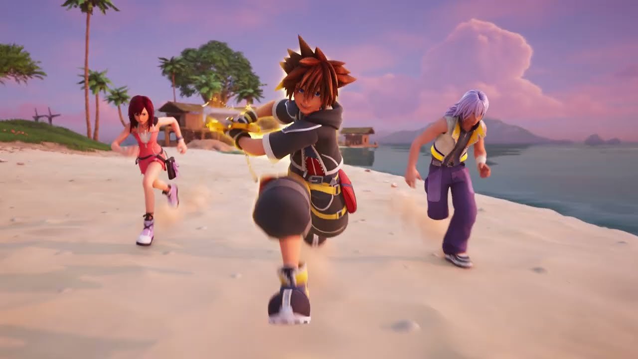 Kairi and Roxas in the Fortnite x Kingdom Hearts trailer
