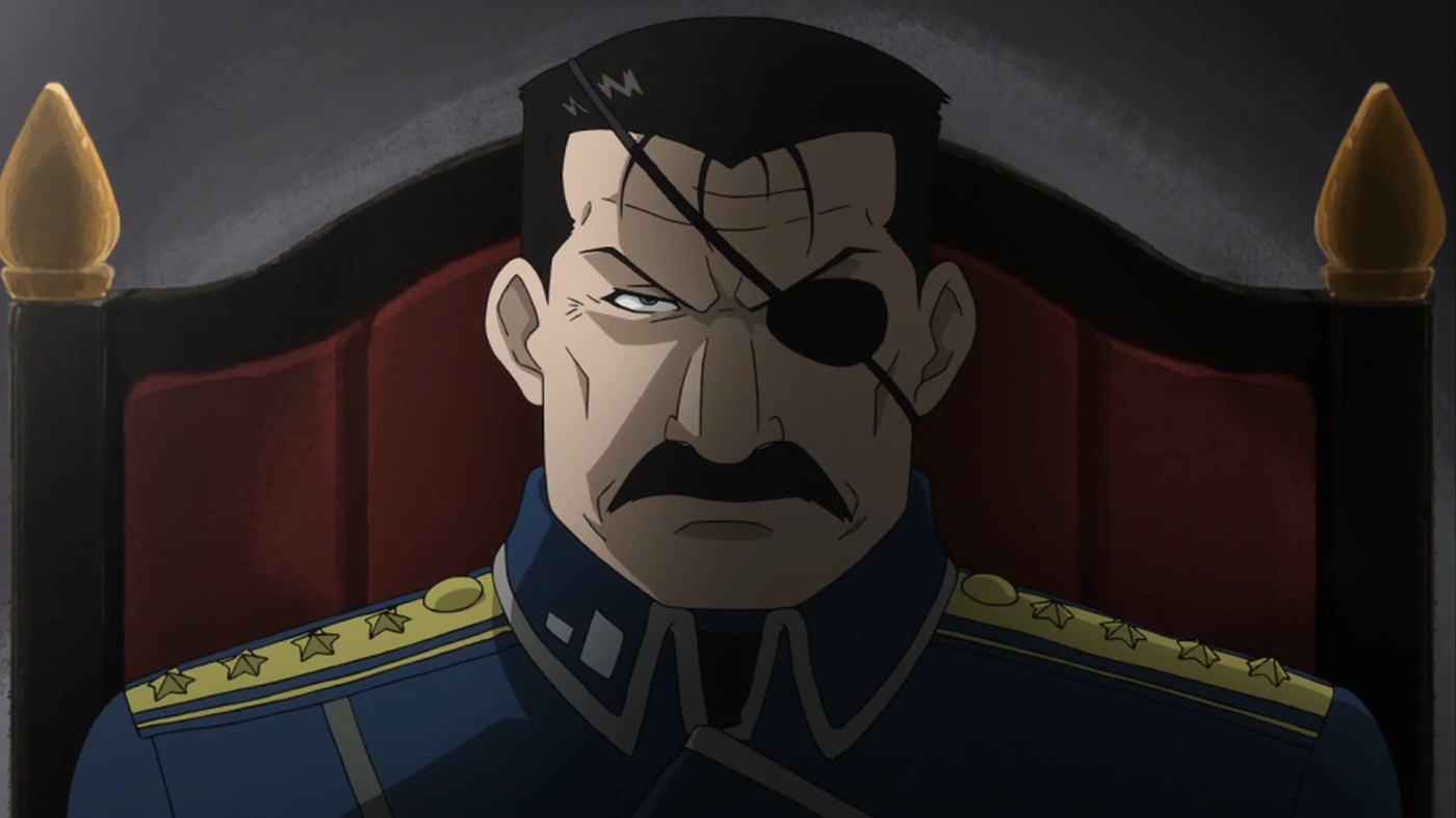 Fuhrer King Bradley, the Homunculus Wrath, in military uniform