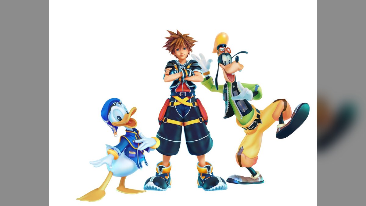 Kingdom Hearts III promotional artwork with Sora, Donald and Goofy