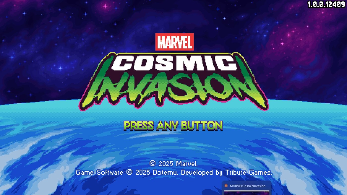 Title screen from Marvel Cosmic Invasion