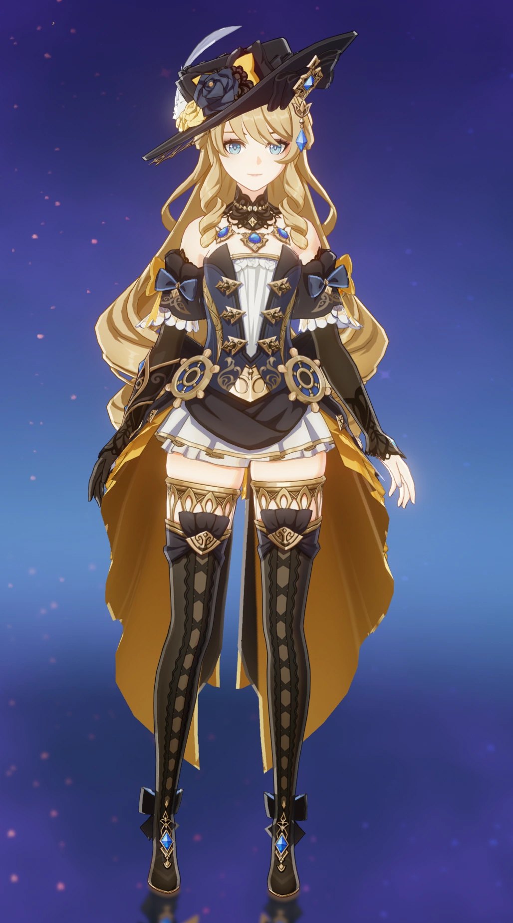 Navia, a 5-star Geo character in Genshin Impact, in her detective-styled outfit