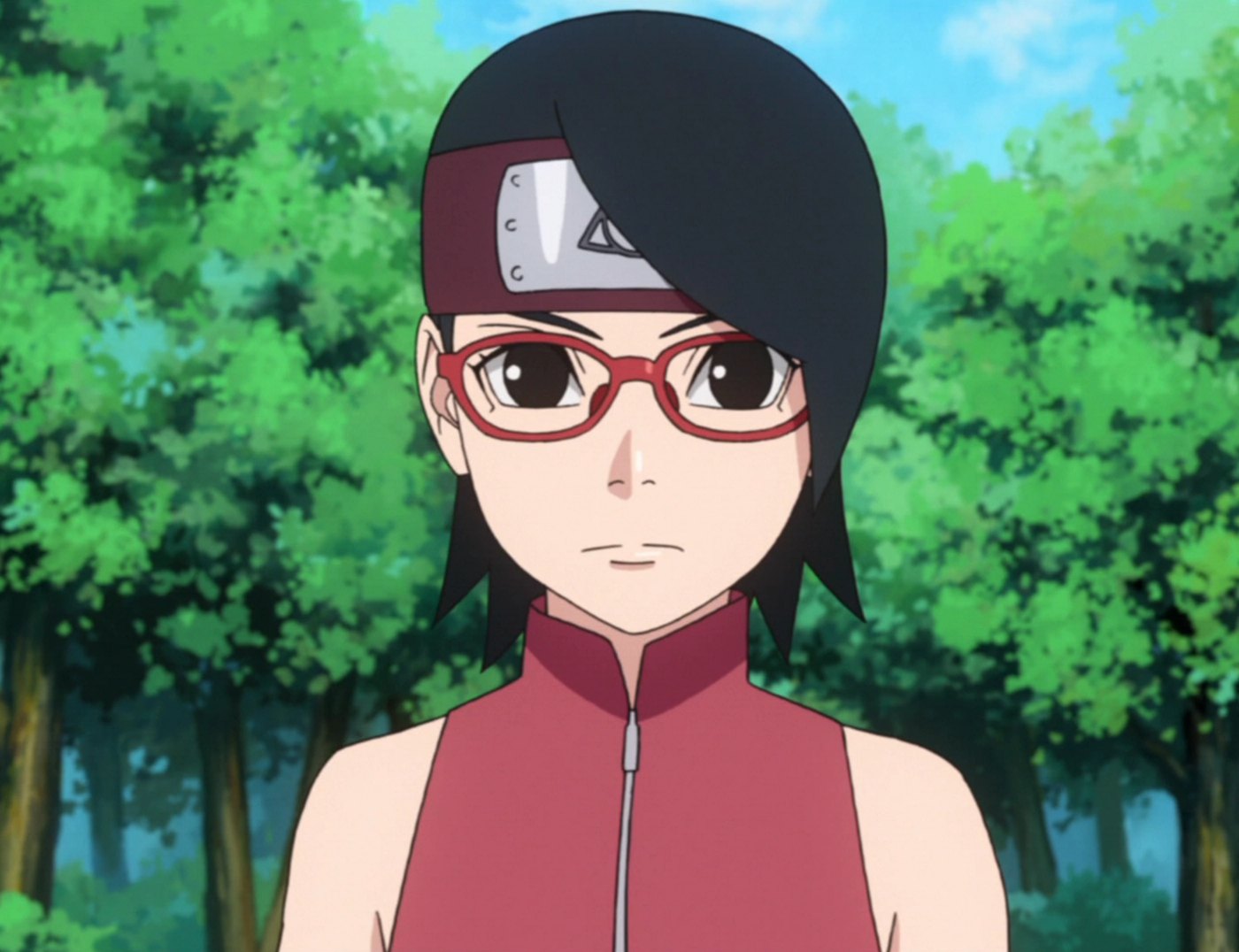 Sarada Uchiha, who awakened the Mangekyo Sharingan ability Ohirume in Two Blue Vortex