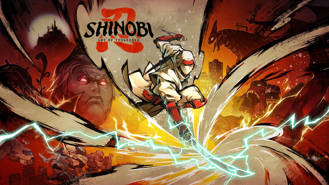 Shinobi: Art of Vengeance key art showing Joe Musashi in combat