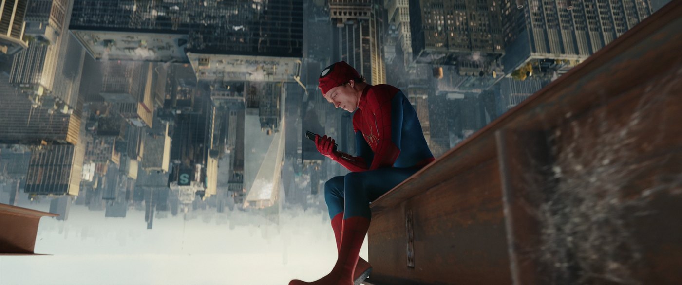 Spider-Man perched on a snowy rooftop in Brand New Day