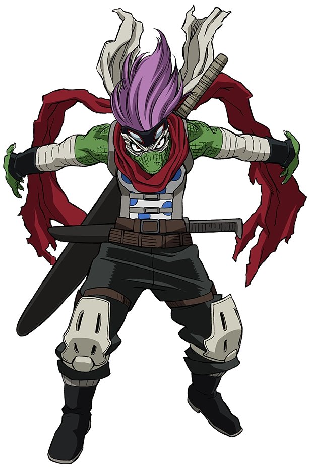 Spinner, also known as Shuichi Iguchi, wielding his blade as a League of Villains member