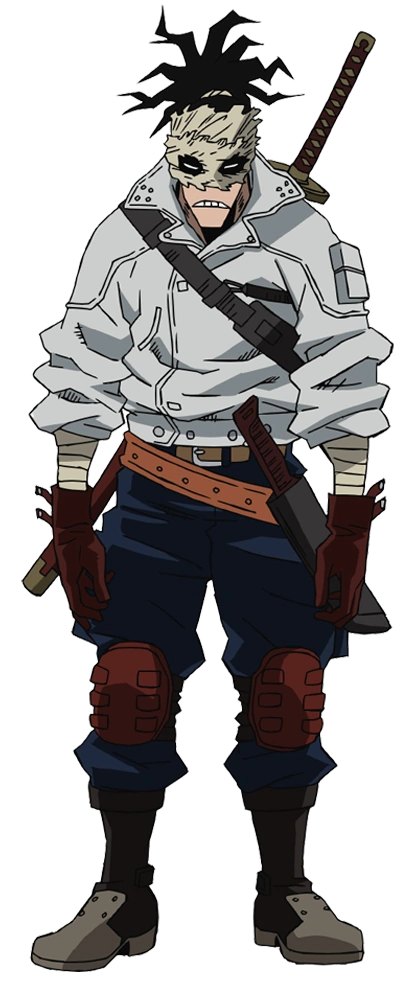 Stain, the Hero Killer, also known as Chizome Akaguro, in his bandaged costume