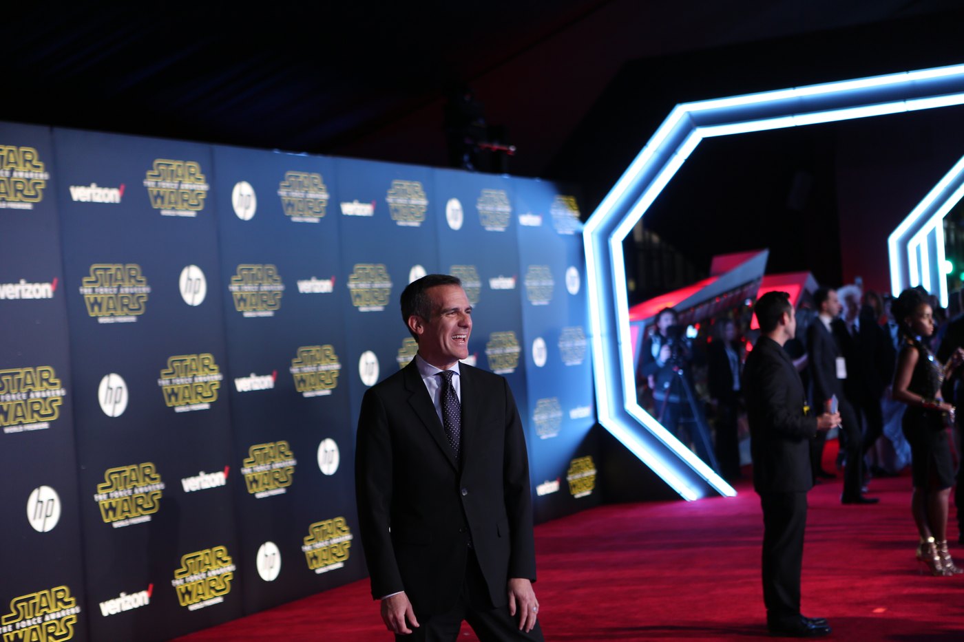 A red carpet movie premiere