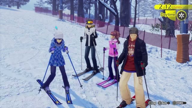 The Investigation Team poses on a ski trip in the Persona 4 Revival trailer