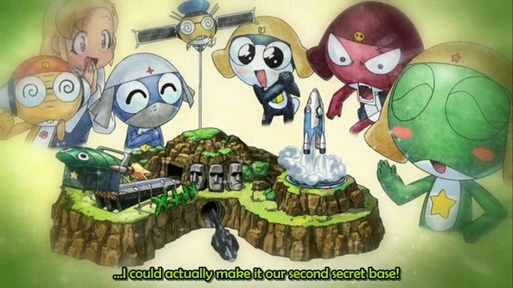The five members of the Keroro Platoon from the Sgt. Frog anime franchise