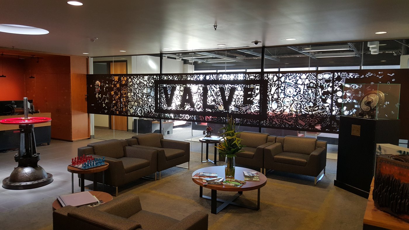 The lobby at Valve Corporation's Bellevue, Washington headquarters