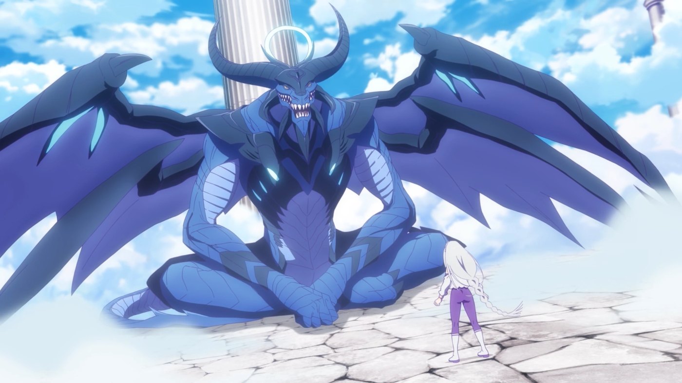 Volcanica the Divine Dragon confronts Emilia