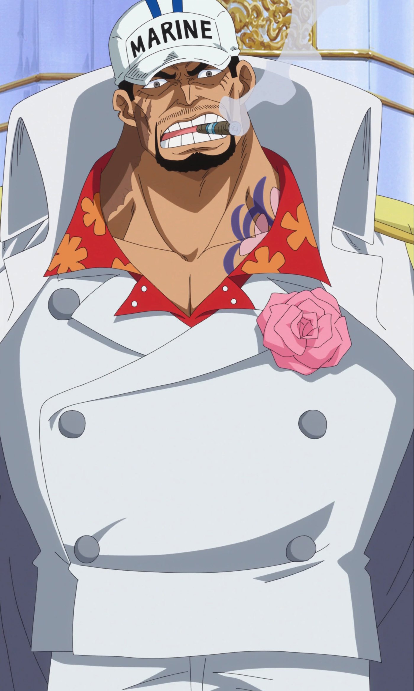 Akainu (Sakazuki), the current Fleet Admiral of the Marines