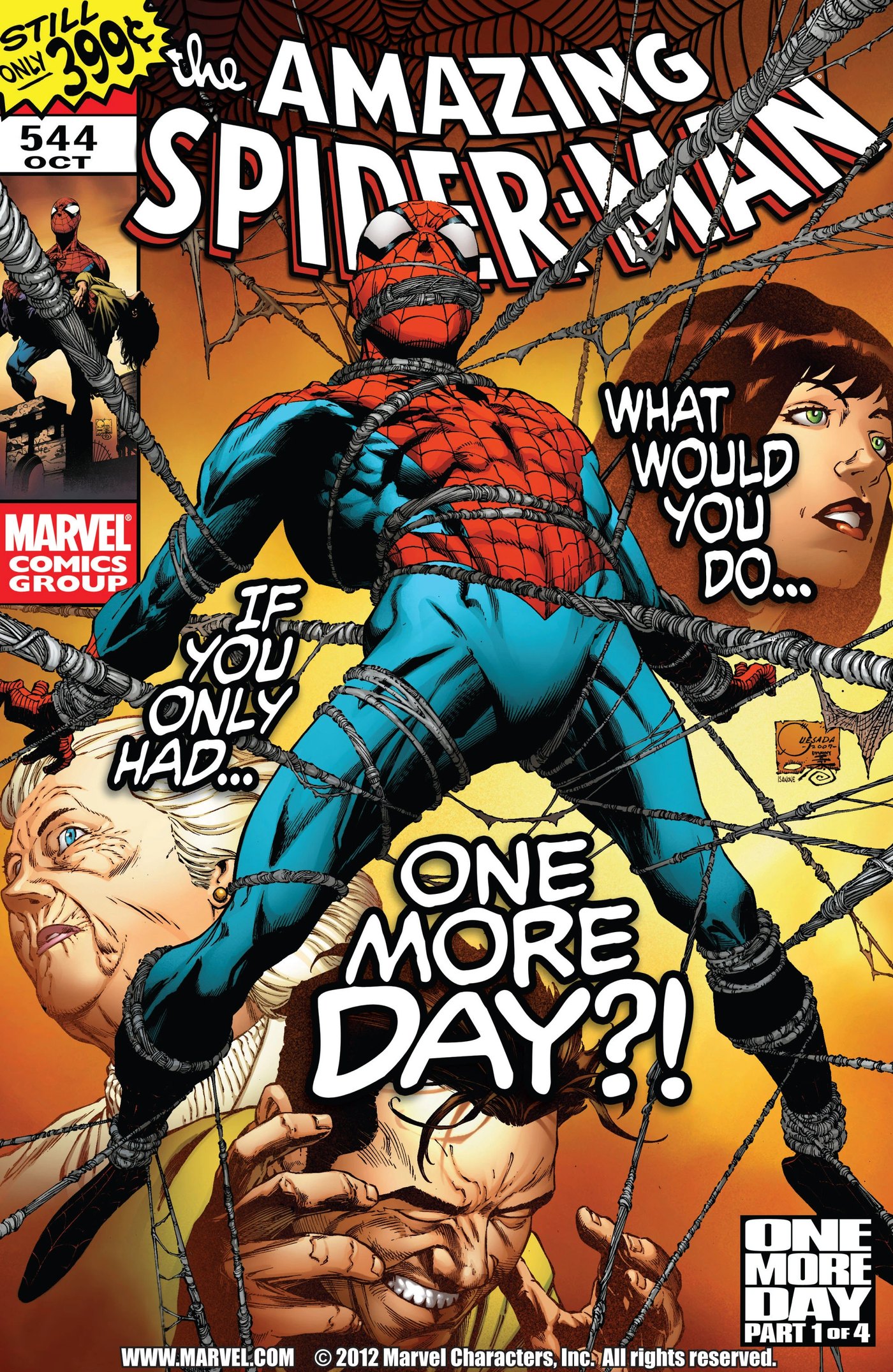 Cover of The Amazing Spider-Man #544, 2007, part of One More Day
