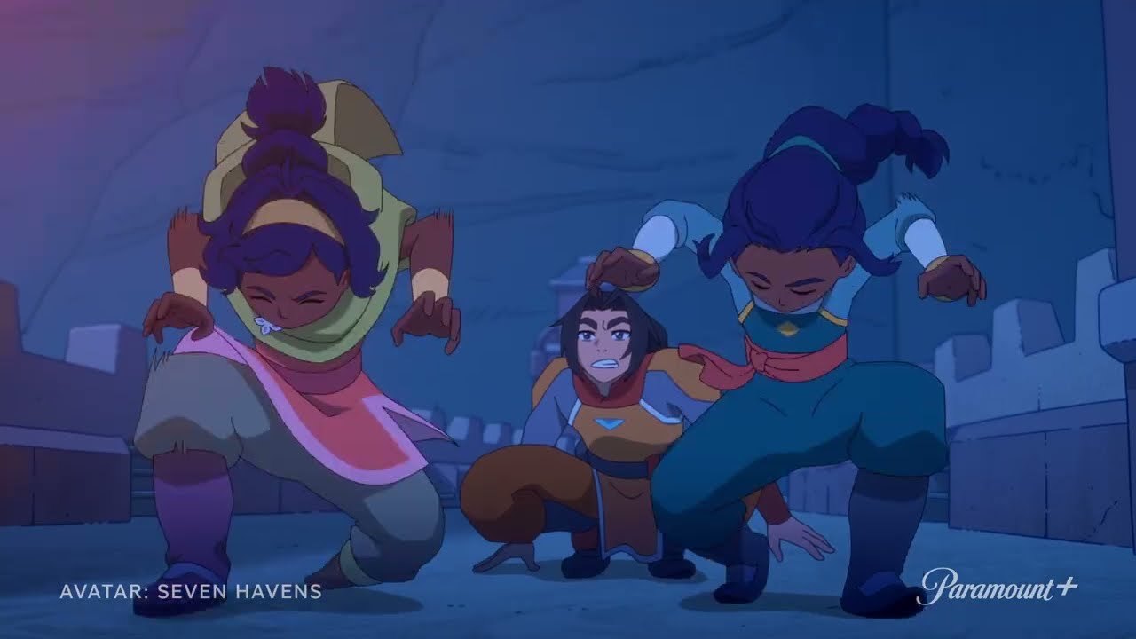 Nisha and Jae in the Avatar: Seven Havens key art