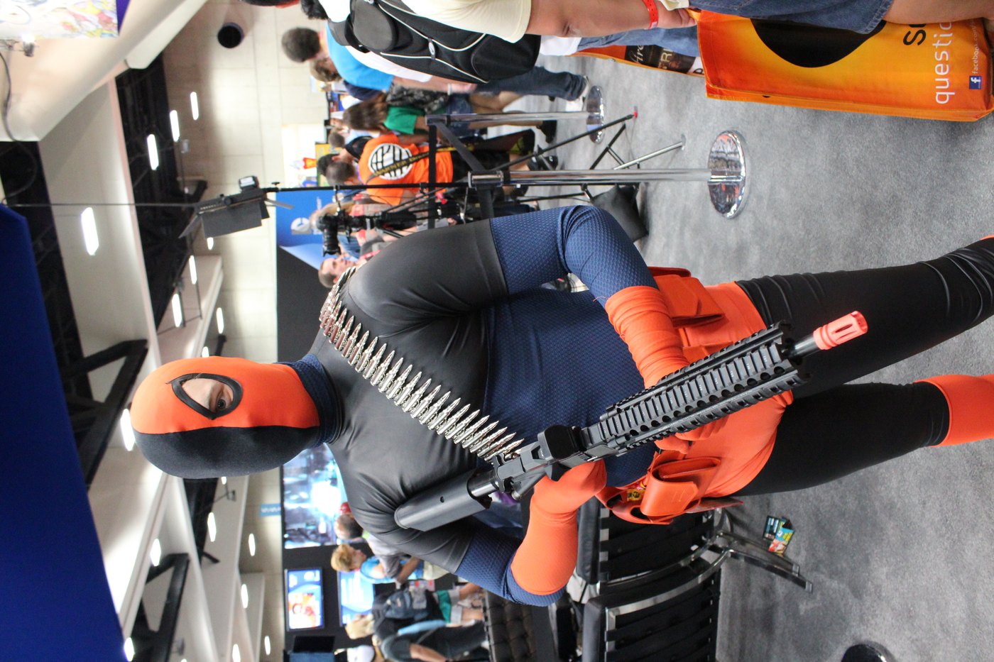 A cosplayer dressed as DC villain Deathstroke at San Diego Comic-Con
