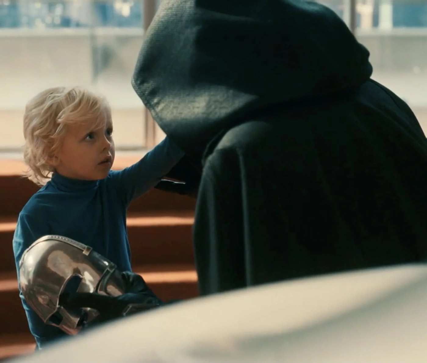 Doctor Doom confronting a young Franklin Richards in The Fantastic Four: First Steps
